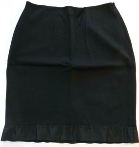 ANN TAYLOR Rock Gr. 8 schwarz gerader Bürorock mit Rüschensaum (DE80) - Bild 1 von 6