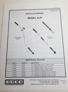 EDCO ALR Chisel Scaler Parts Lists Manual Equipment Development Co - Picture 1 of 5