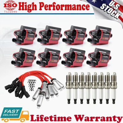 UF271 D581 Ignition Coils & Spark Plugs & Wires Set For Chevy GMC 4.8L 5.3L 6.0L - Image 1 of 4