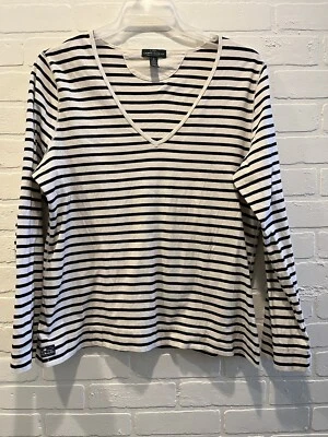 Camisa Ralph Lauren Mujer Manga Larga Talla XL Rayas 100% Algodón Foto 1 de 4