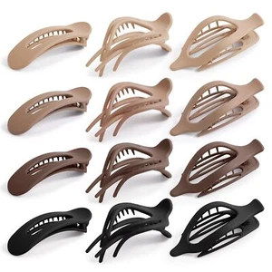 12 Pack Flat Hair Clips French Design Alligator Hair Clips for Women Oval Bar... - Picture 1 of 7