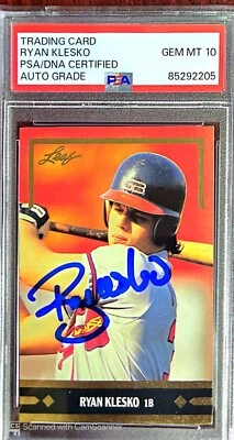 Ryan Klesko Signed 1991 Leaf Gold Rookies #BC21 RC (PSA | Autograph Graded PSA 1 - Image 1 of 2