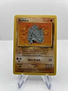 Pokémon TCG Rhyhorn Base Set 2 90/130 Regular Unlimited Common - Picture 1 of 2