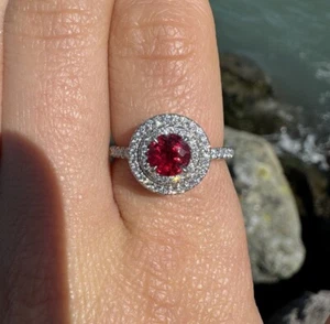 TIFFANY & CO Platinum Soleste Ruby & Diamond Ring (15k Tiffany’s Price) - Picture 1 of 9
