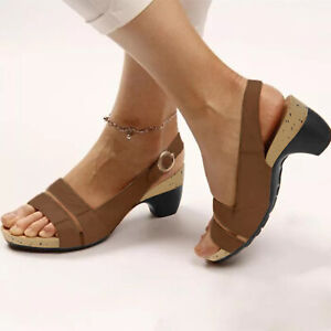 Women Summer Slingback Wedge Heels Party Sandals Elegant Comfortable Open Toe