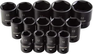 ARCAN TOOLS 1/2" Schraubenschlüssel flacher Steckschlüsselsatz, metrisch, 11 mm - 32 mm, 14-teilig - Bild 1 von 8