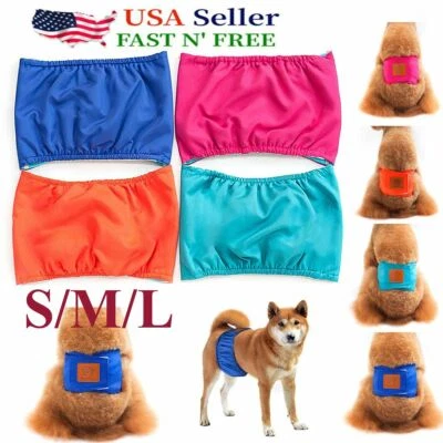 Pañales para perros banda para el vientre masculino envoltura a prueba de fugas lavables pañales para mascotas ultra absorbentes Foto 1 de 4