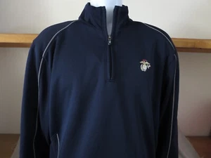 Cutter & Buck US MARINES 1/4 Zip Sweater Men's Blue Pullover TOYOTA Size Large - Picture 1 of 5