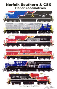 Affiche 11"x17" Norfolk Southern & CSX First Responders par Andy Fletcher signée - Photo 1/1