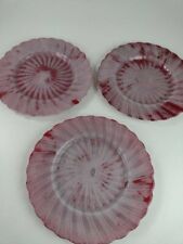 3 x Akcam Turkish Glass 13"  Serving Plates / Charger - Red and White - NEW
