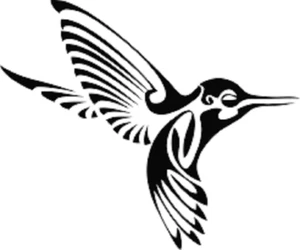  HUMMINGBIRD Tribal Vinyl Decal -Sticker for Car Truck SUV Bumper Wall Bird - Picture 1 of 2