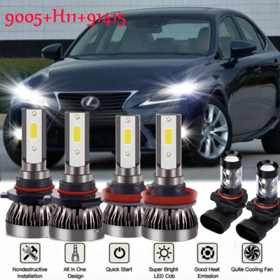 For Lexus IS250 IS350 2006 2007 2008 2009 6x LED Headlights Kit + LED Fog lights - Image 1 of 4