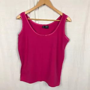 Jason Maxwell Damen U-Ausschnitt Tanktop Shell einfarbig rosa Baumwollmischung Größe 1X - Bild 1 von 4