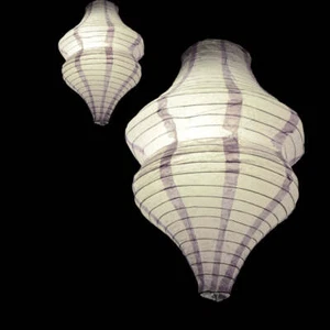 Quasimoon Lavender Beehive Unique Shaped Paper Lantern, 10.5-inch x 15-inch - Picture 1 of 3
