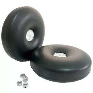 Dynam 2PCS 140mm Rubber Wheels 3mm Axle Hole for RC Scale Model Airplane Warbird - Picture 1 of 6