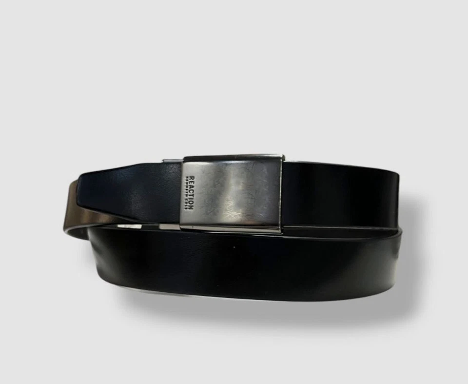 Cinturón Kenneth Cole Hombre Cuero Negro Placa Hebilla Deslizante Talla XL 42-44 Foto 1 de 1