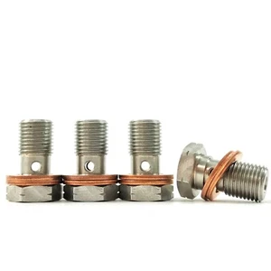 4x M10x1 HEL STAINLESS STEEL BANJO BOLTS FITS: SUBARU IMPREZA 1992-2008 BAN0002C - Picture 1 of 5