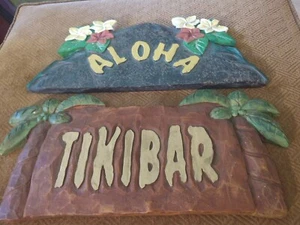 Set of 2 (16½"x1"x7")Hawaiian Themed Home Decor/Wall Art: Pre-owned/Good - Picture 1 of 16