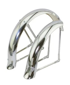 Original F&R Lowrider 16" Bike Flared Adjustable Bicycle Chrome Fender Set. - Picture 1 of 1
