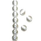 MBL7169 argent ancien 7 mm plat rond diamant et texture tourbillonnante perle métallique 50 pièces