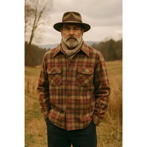 Vintage Pendleton braun kariert Knopfleiste Flanell Camp Kragen Hemd Herren Gr. Medium - Bild 1 von 12