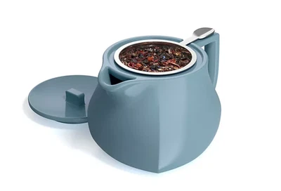 Tea Forte Stone Blue Fiore Teapot with Infuser - Image 1 of 3