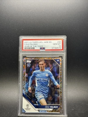 2021-22 Topps UCL Jade Edition Cole Palmer Year of the Tiger 44/75 PSA 10 Pop 1 - Image 1 of 2