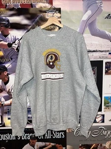 Vintage Gray 90s NFL Washington Redskins Football Crewneck Jacket Size XL - Picture 1 of 5