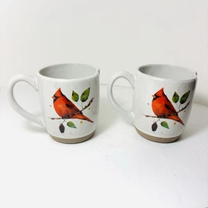Lot of 2 Demdaco Cardinal Red Bird Coffee Mugs Cups Art by Dean Crouser - Picture 1 of 8