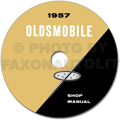 1957 Oldsmobile Tienda Manual On CD 57 Olds 88 98 Starfire Repair Servicio Disco - Imagen 1 de 2