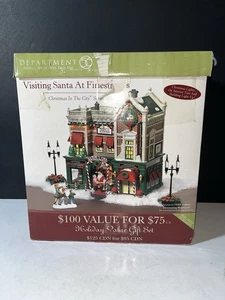 Dept 56 "Visiting Santa At Finestrom's" #59243 -Complete & Works - Read - Picture 1 of 11