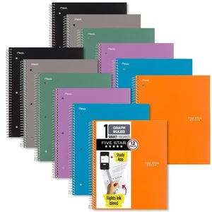 Spiral Notebook + Study App, 12 Pack, 1 Subject, Graph Ruled Paper, 8-1/2" x ... - Picture 1 of 8