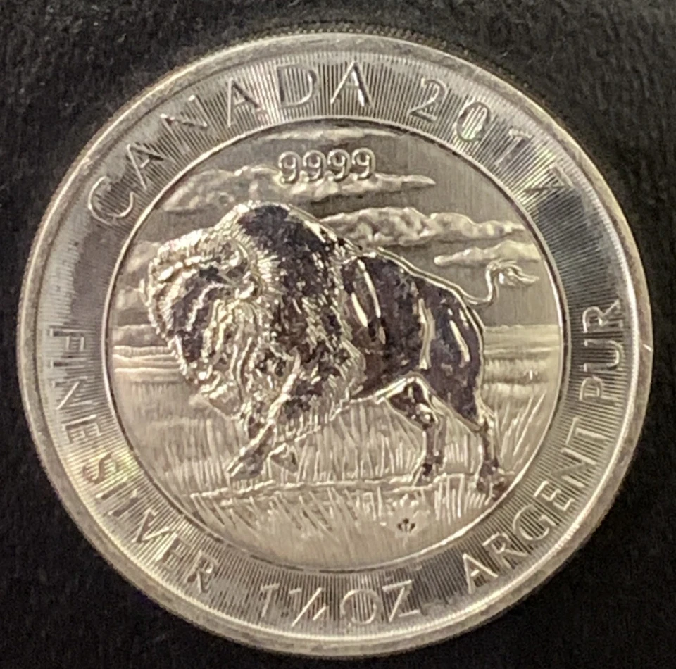 2017 Canada 8 Dollars 1 1/4 Oz. 1.25 Oz Silver Bison  .9999 New In Tube - Image 1 of 2