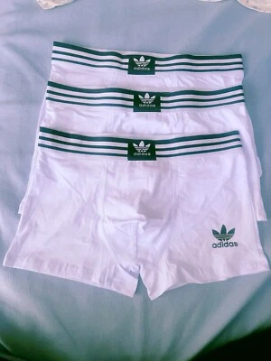 Adidas Mens 3 Pack Boxer Briefs Stretch Underwear White Color XL - Image 1 of 4