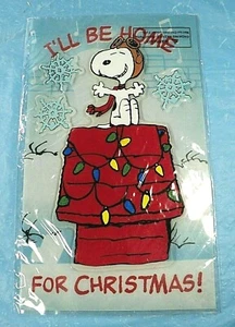 Vintage Peanuts Snoopy On Doghouse Gel Window Christmas Decoration Sealed. - Picture 1 of 3