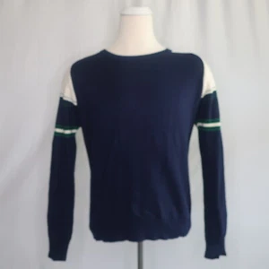 VTG Supreme Blue Sweater Striped Preppy Grandpa Dad Polo Rugby Acrylic Mens L - Picture 1 of 7