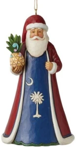 Jim Shore South Carolina Santa Christmas Ornament Palmetto Pineapple 6010471 TC - Picture 1 of 1