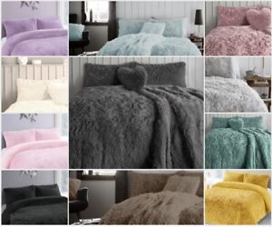 Luxury Long Pile Teddy Fleece Duvet Cover Set Cuddles Quilt Warm Cosy Bedding  
