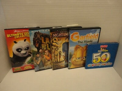 Kid Movies Pack Lot Garfield Night at Museum Land of the Lost Kung Fu Panda DVD Foto 1 de 4