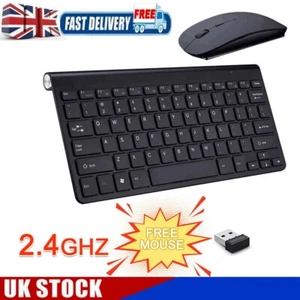 Wireless Keyboard Mouse Set USB Mice Receiver Adapter For Mac PC Computer Laptop - Picture 1 of 9