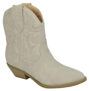 Soda Rigging-S Sand Pull On Pointed Close Toe Cowgirl Western Heeled Ankle Boot - Picture 1 of 2
