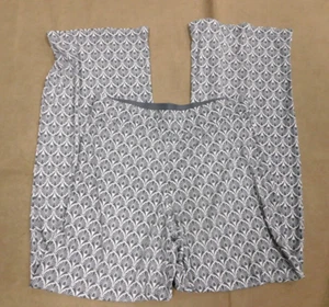 Max Edition Woman’s Gray & White Wide Leg Pants Elastic Waist Size Small - Picture 1 of 3