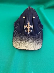 New Orleans Saints NFL Team Apparel Adjustable Strap Hat Cap Black & Gold - Picture 1 of 7