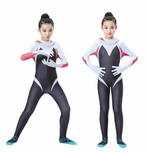 Women Spider Gwen Cosplay Suit Hoodie Pantyhose Bodysuit Halloween Costume Kids - Picture 1 of 25