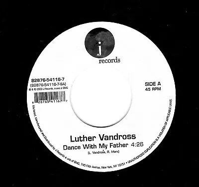 LUTHUR VANDROSS-DANCE WITH MY FATHER/INSTRUMENTAL-J RECORDS 54116 - Image 1 of 2