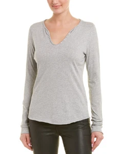 $128 NWT Zadig & Voltaire Tunisien Skull Camo Henley Gris Chine Gray Shirt sz M - Picture 1 of 9