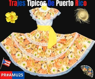 Puerto Rico Jíbara Dress 3PC Set – Amapola & Caribbean Floral Print. - Image 1 of 4