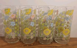 VTG Libbey Corelle Spring Meadow Set Of 4 Glass Tumblers 16 oz. - Picture 1 of 1