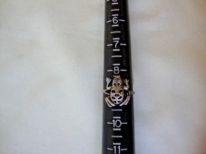 VINTAGE OPENWORK 3D FROSCH BEWEGLICHE ARME & BEINE STERLINGSILBER STEMPEL 925 RING GRÖSSE 9 - Bild 1 von 10