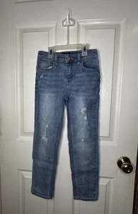Kidpik Distressed Jeans Girls Size 7 Skinny Stretch Adjustable Waist Denim - Picture 1 of 4